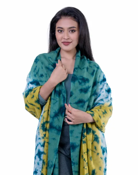 100% Cashmere  Ocean Breeze Tie-Dye Stole