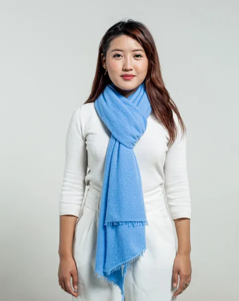 blue cashmere scarf