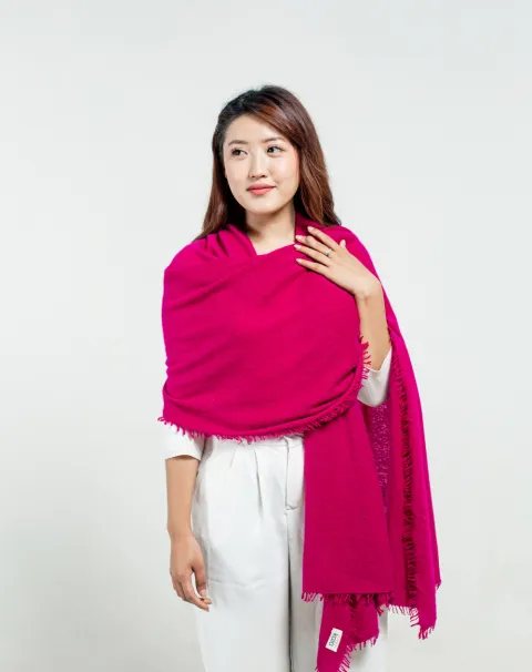 Hot Pink Felted Cashmere Stole