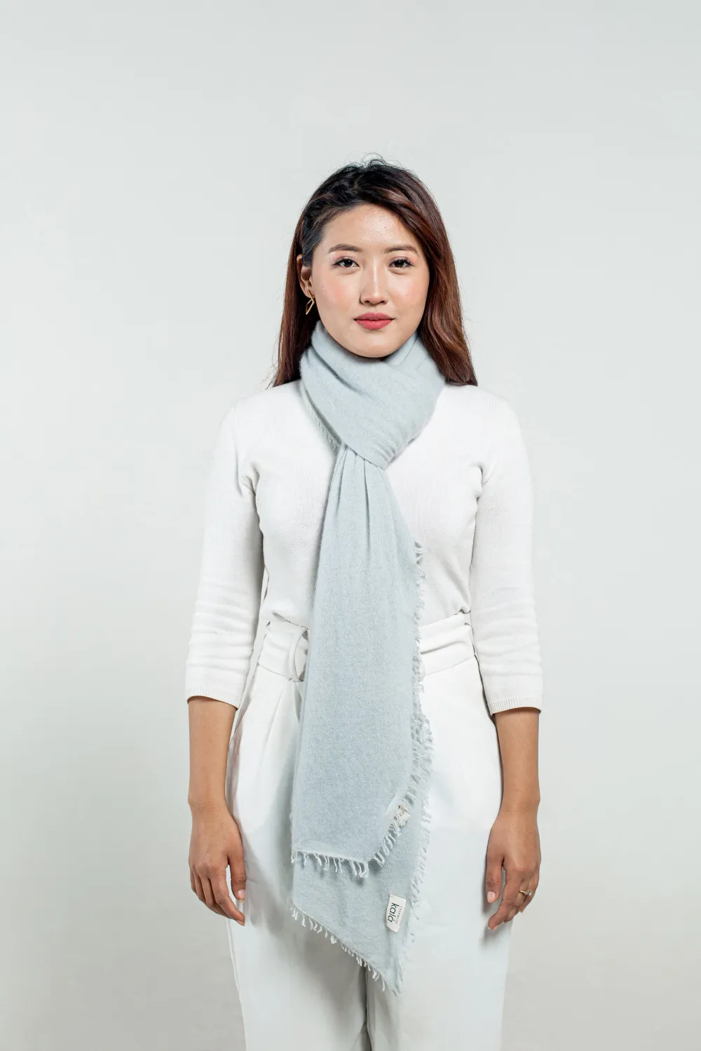 Gray cashmere scarf women's