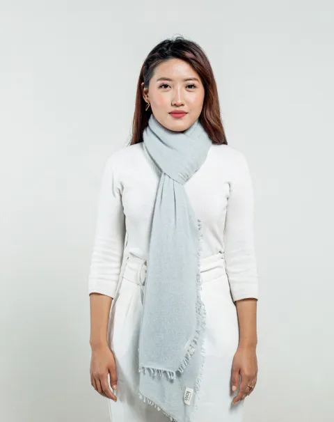 Gray cashmere scarf women's