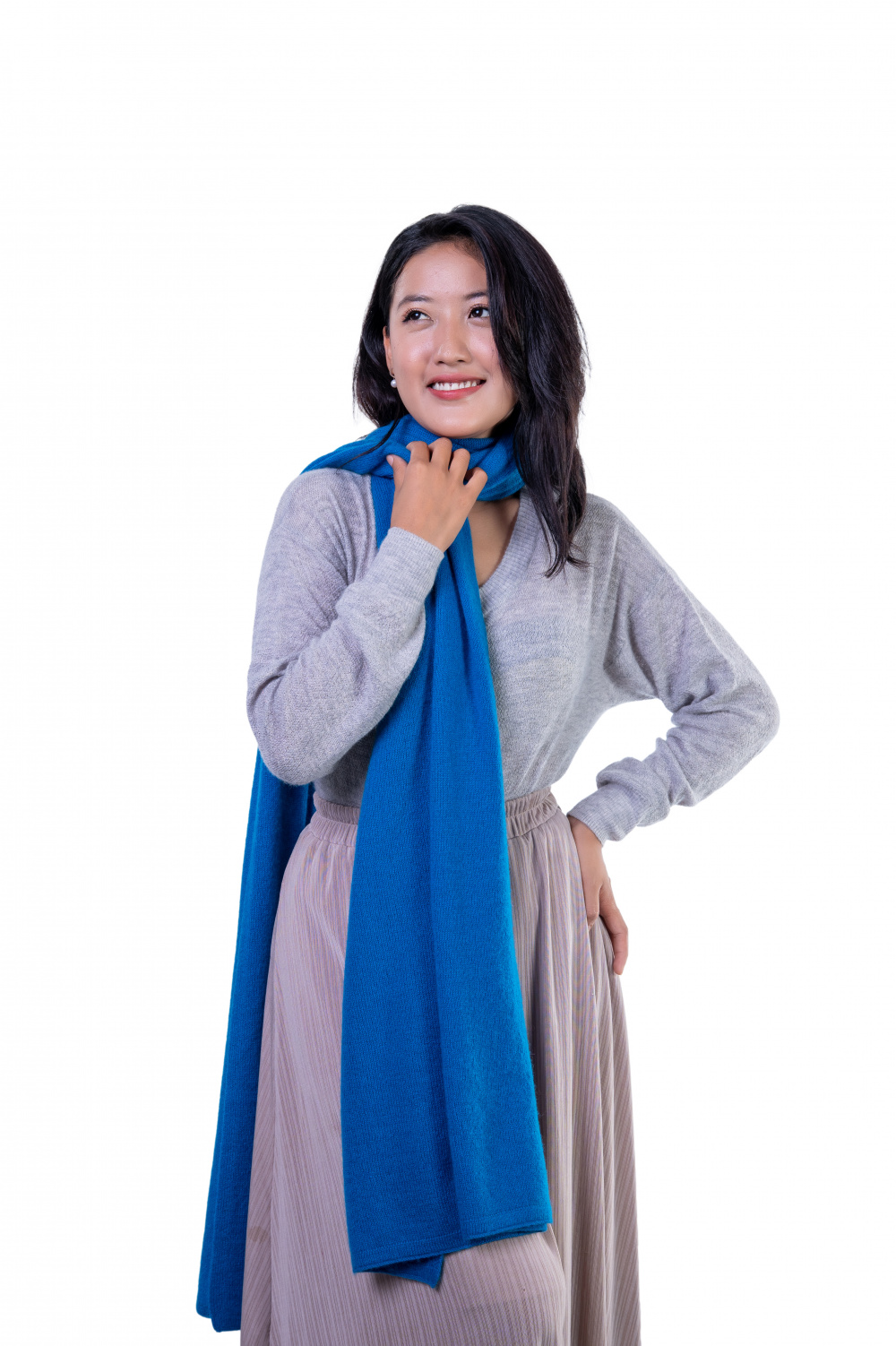 Buy blue cashmere scarf online