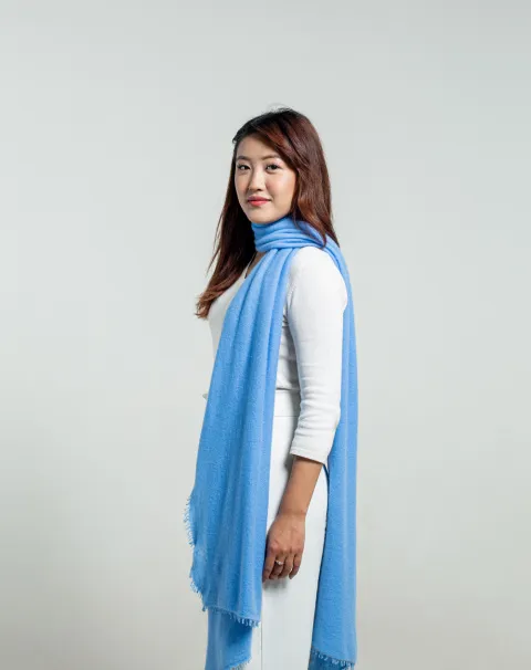 blue cashmere scarf for women