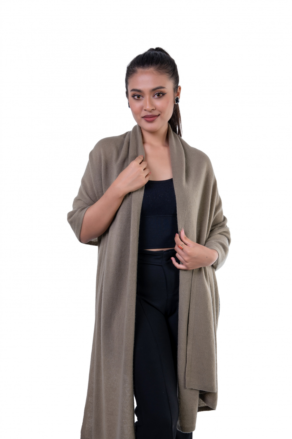 buy taupe cashmere scarf