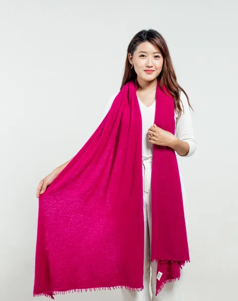 Hot pink cashmere stole