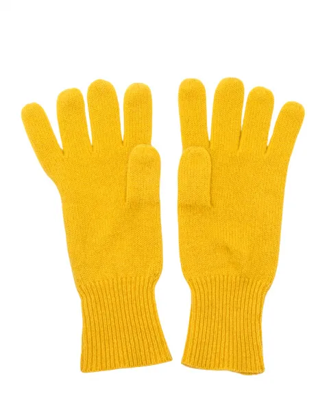 cashmere gloves in yellow