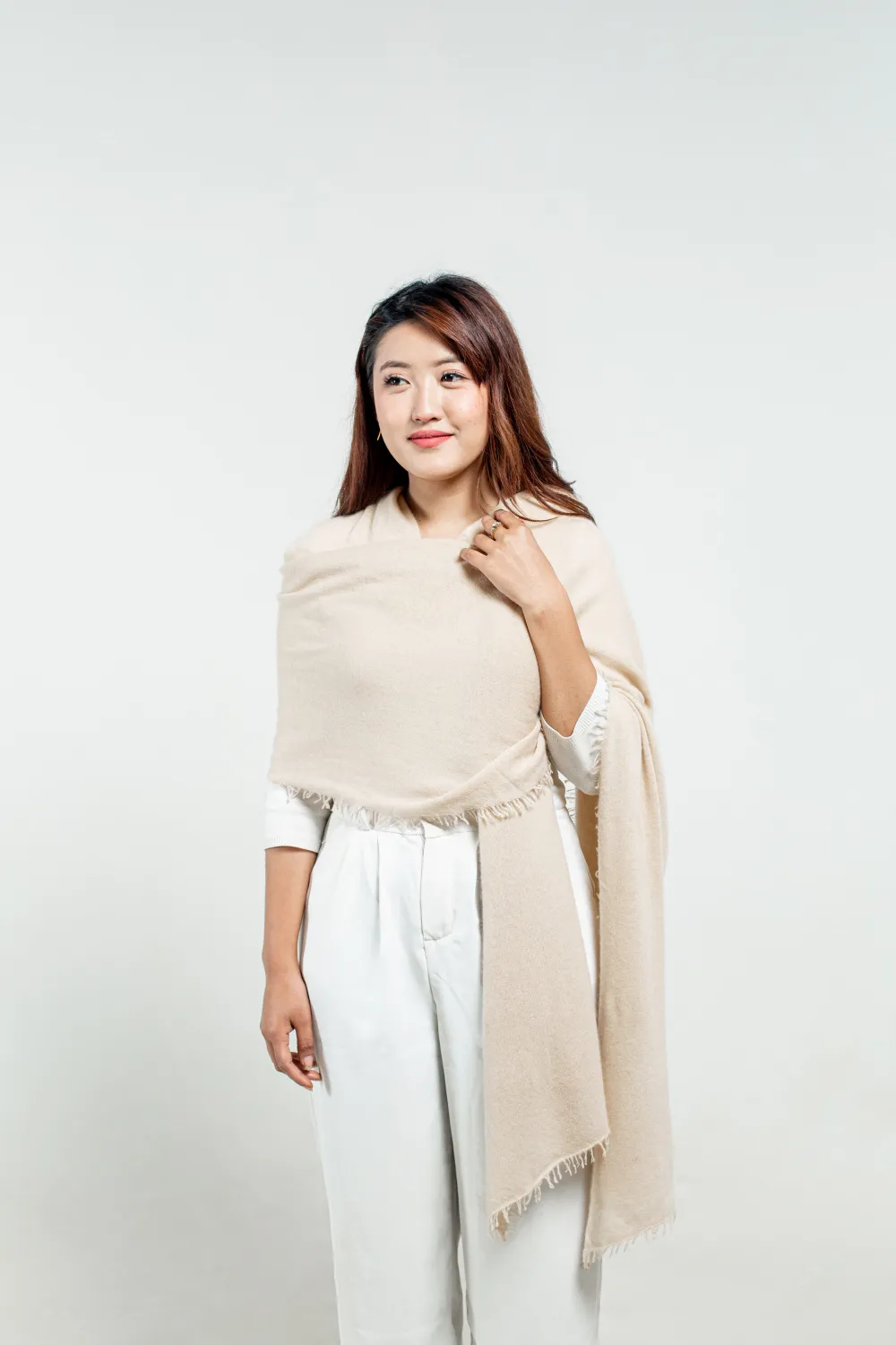 Beige Cashmere Stole