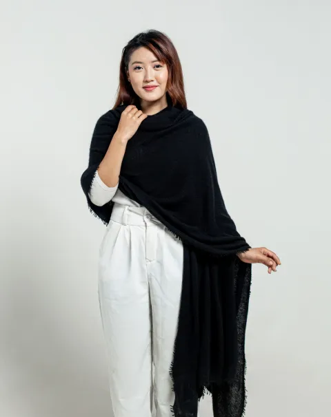 Best black cashmere wrap for women