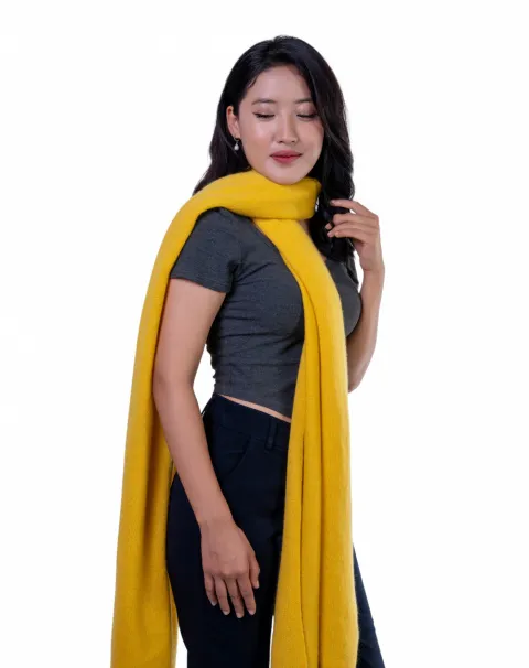 Beautiful yellow cashmere scarf