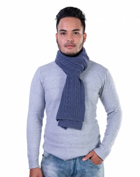 Blue Cashmere Scarf For Men