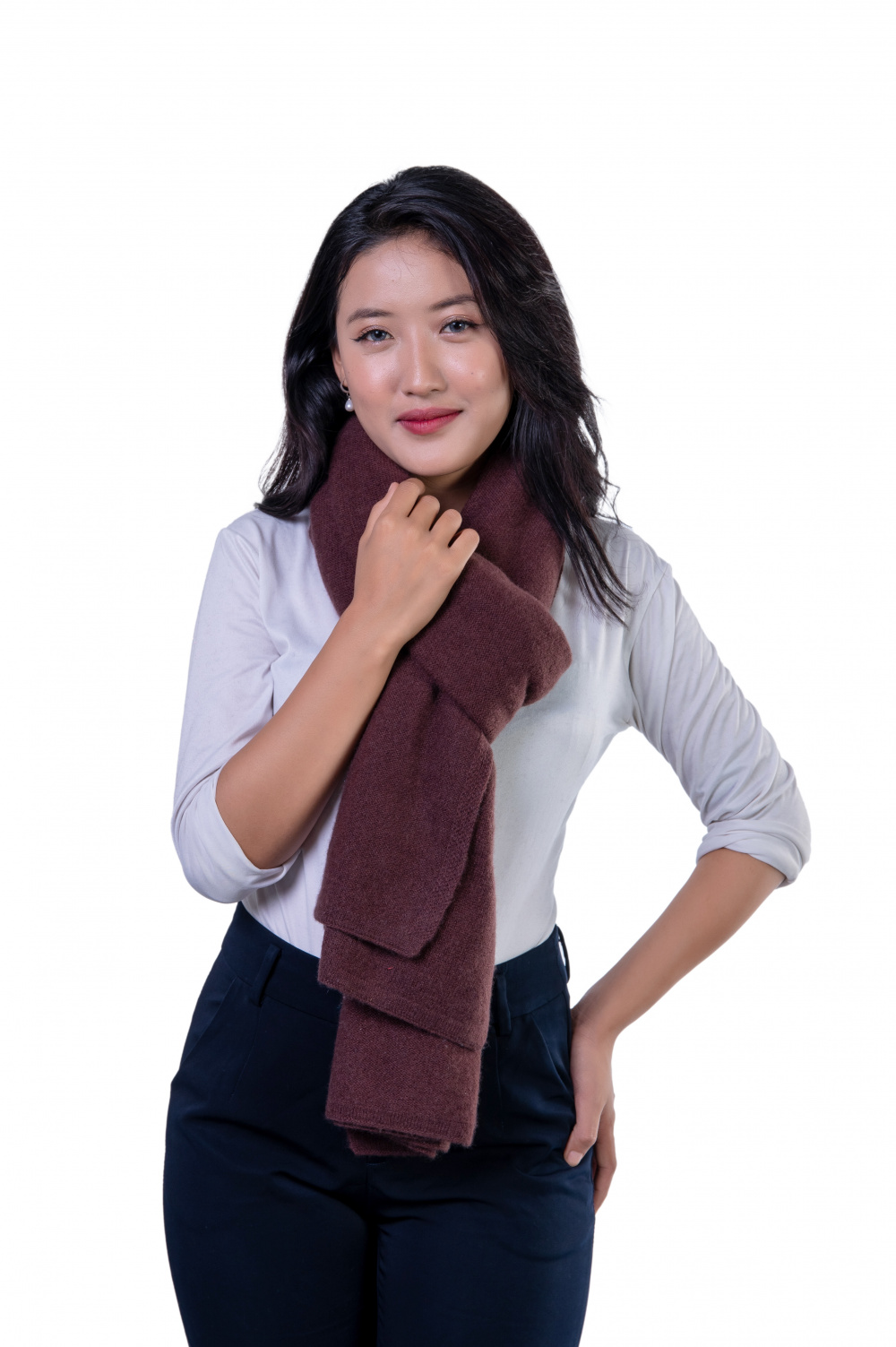 Buy Brown cashmere scarf