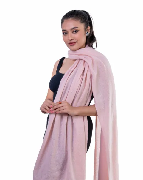 dusty rose knitted cashmere scarf for women