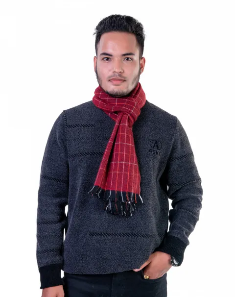 buy red cashmere scarf for men