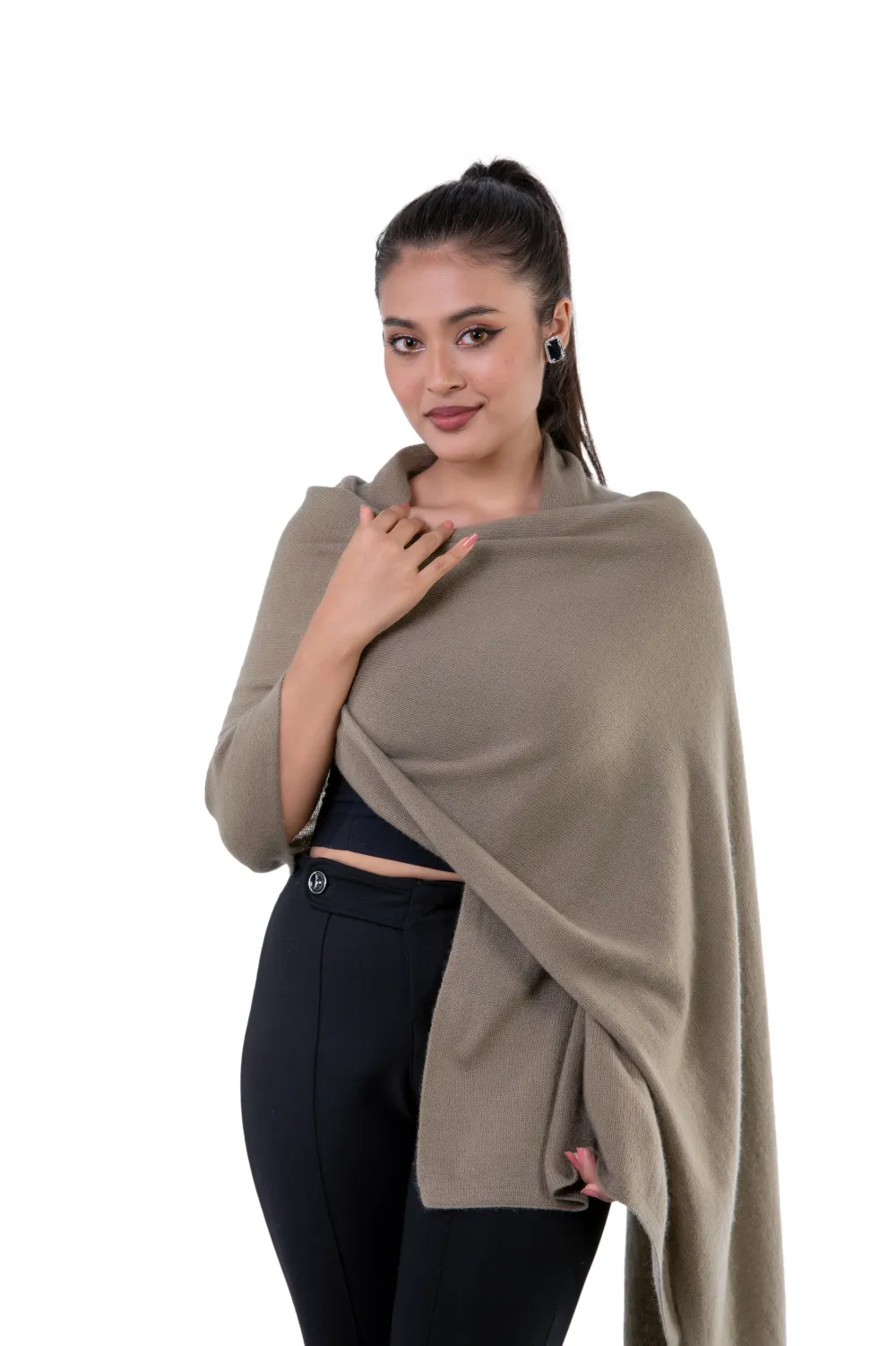 taupe cashmere scarf