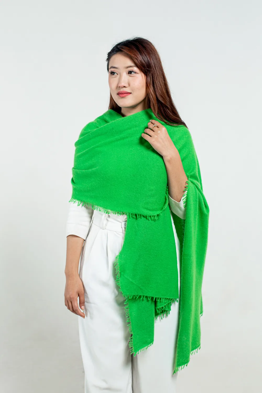 Parrot Green Cashmere Stole