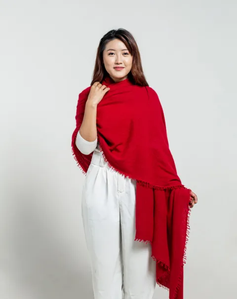 red cashmere wrap