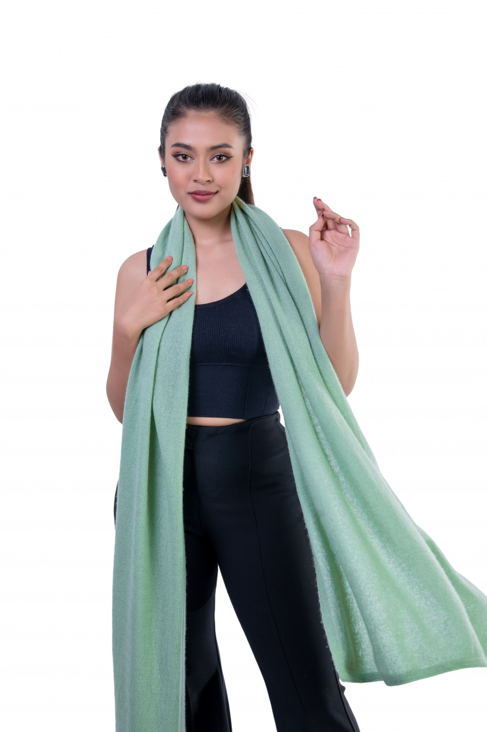 sage green cashmere scarf