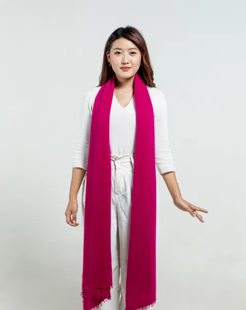 Shop Hot Pink Felted Cashmere Scarves Online | Cashmere Kala