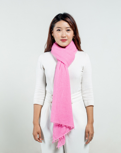 Baby Pink Felted Cashmere Scarf