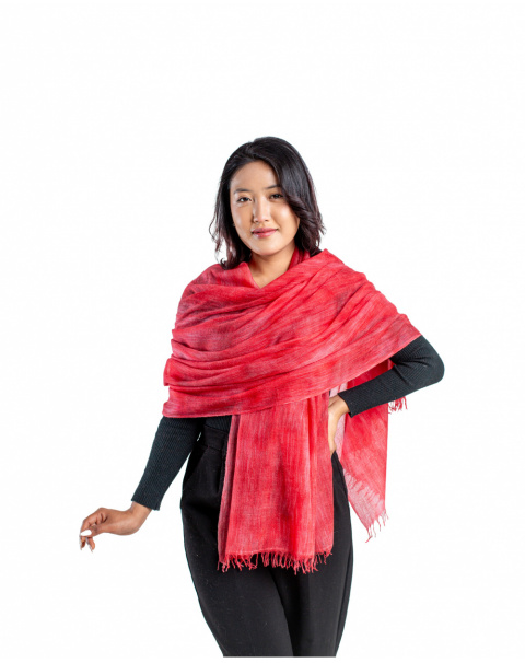 Crimson Breeze Printed Featherlight Wrap