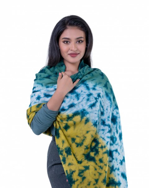 100% Cashmere  Ocean Breeze Tie-Dye Stole