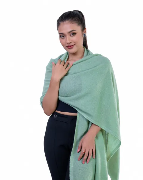 Women sage green cashmere scarf