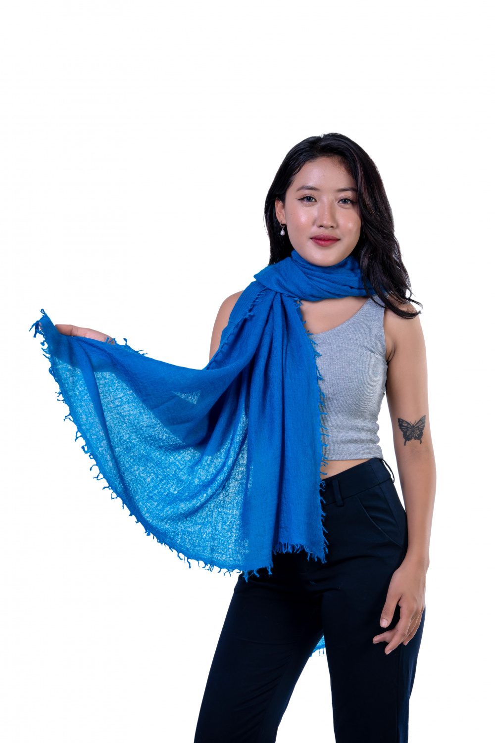 Hight Quality Blue Cashmere Wrap for Her. 