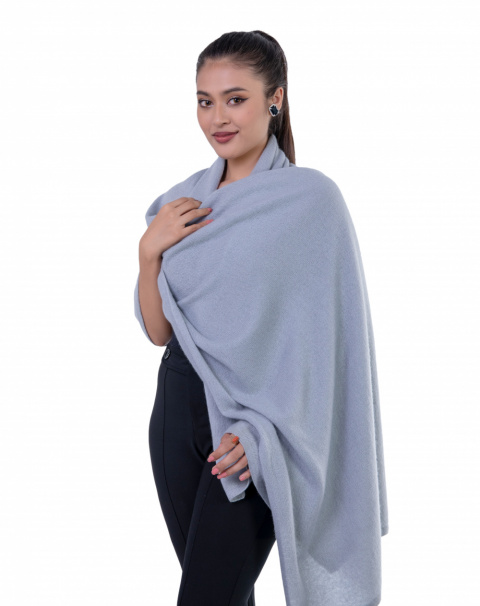 100% Cashmere Scarf for women in Icy Gray Color.