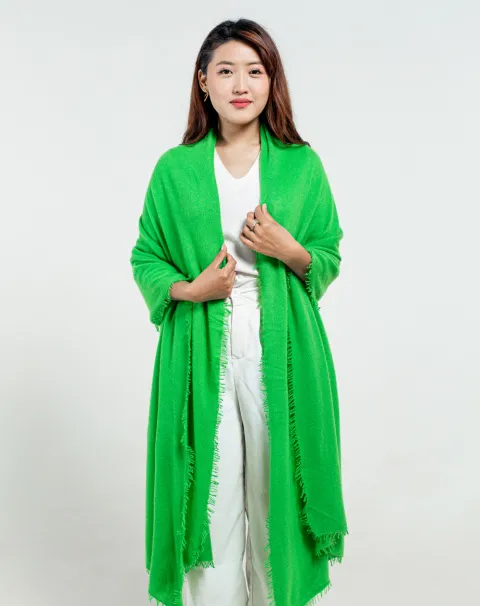 best parrot green cashmere stole