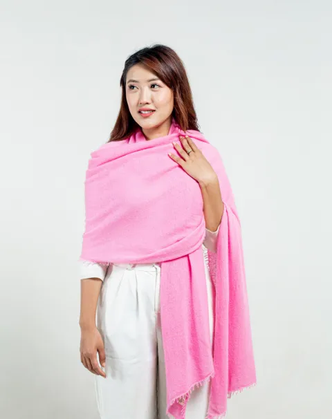 Baby Pink Felted Cashmere Stole