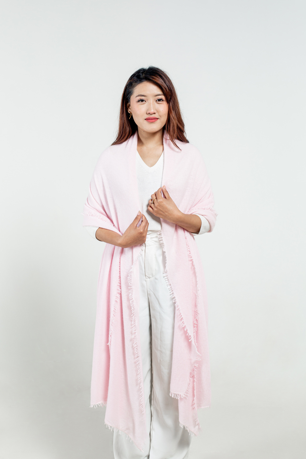 Light Pink Felted Cashmere Stole