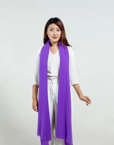 Purple cashmere scarf women's