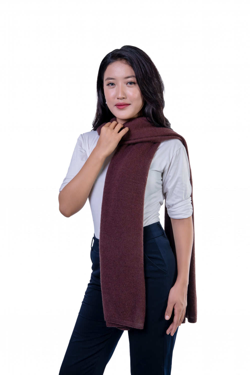 stylish brown cashmere scarf