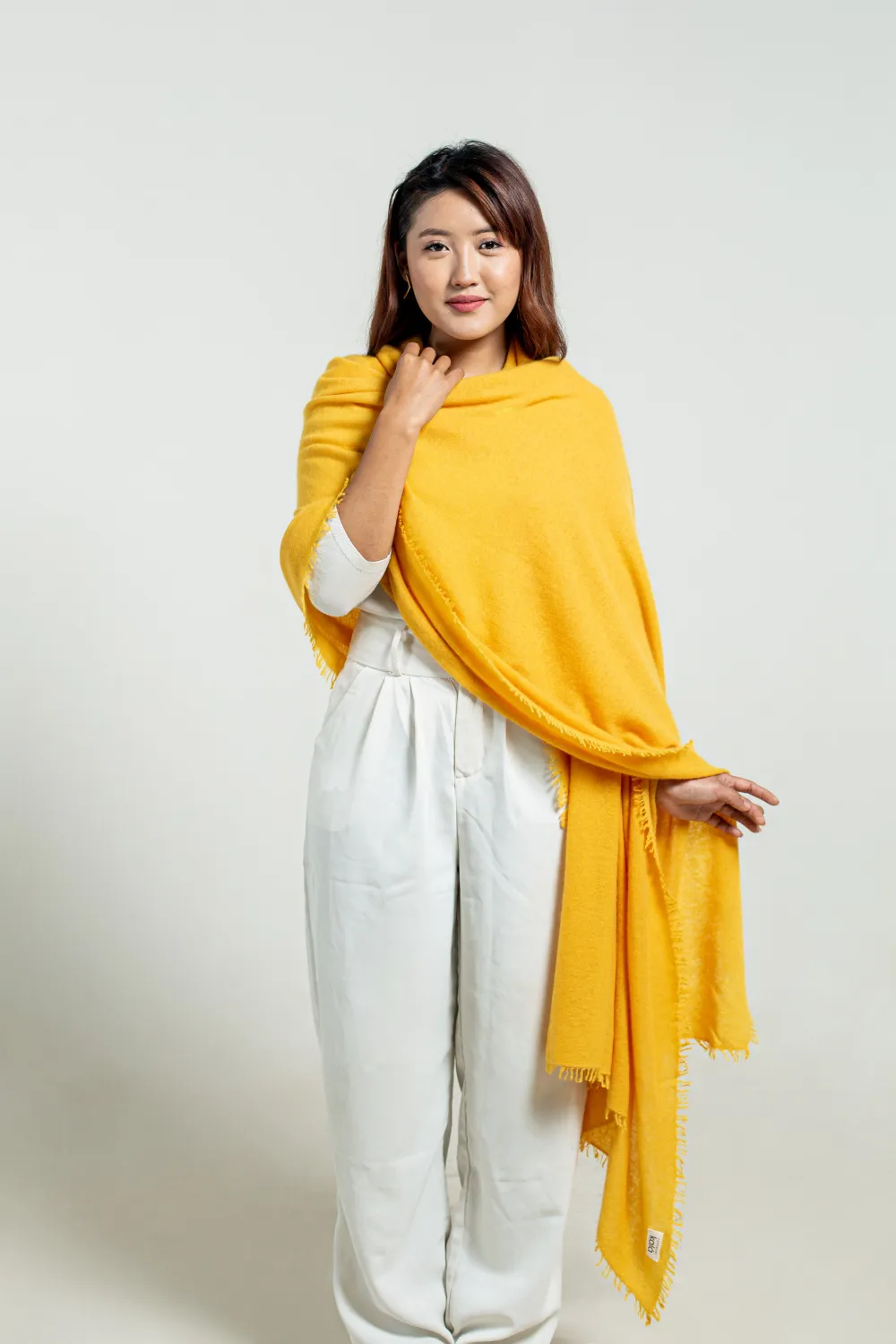 Mustard Cashmere travel wrap