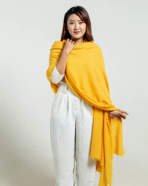 Mustard Cashmere travel wrap