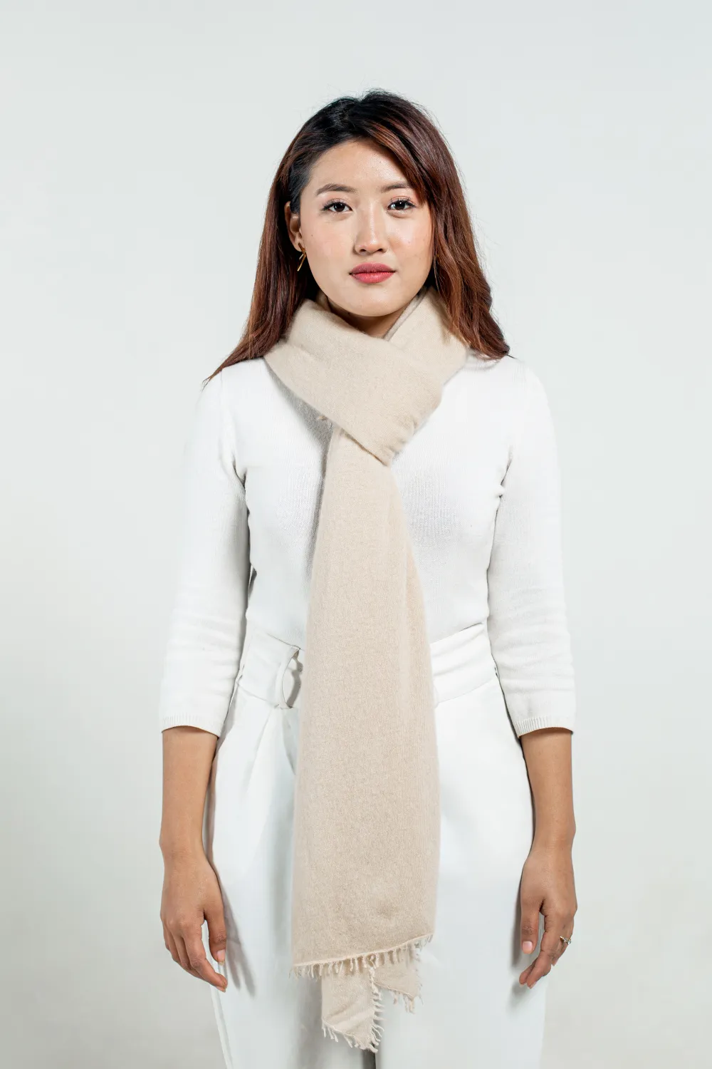 Beige Cashmere scarf