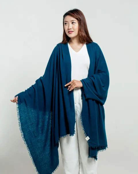 Dark Blue Cashmere Wrap For  Women