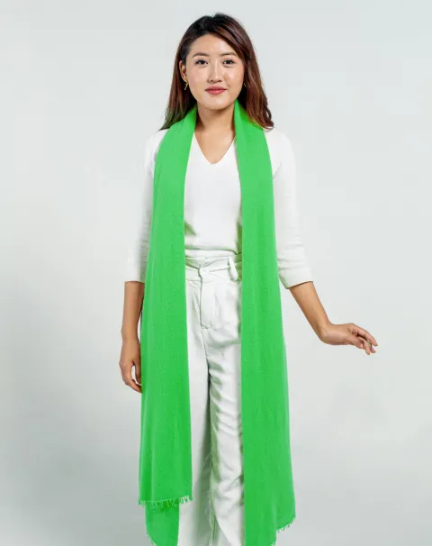 green cashmere scarf