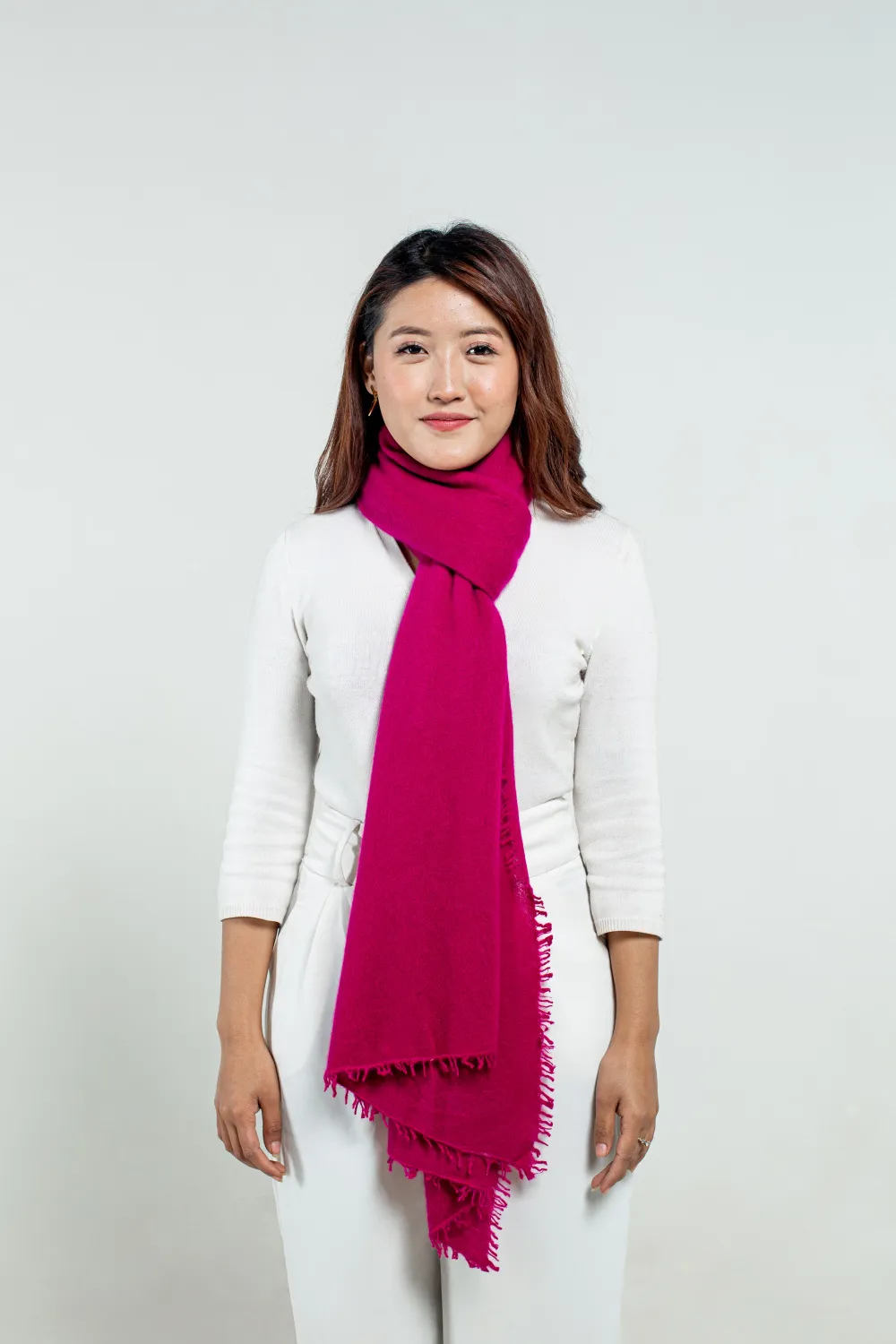 Shop Hot Pink Felted Cashmere Scarves Online | Cashmere Kala