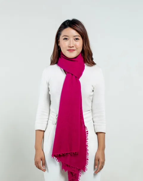 Shop Hot Pink Felted Cashmere Scarves Online | Cashmere Kala