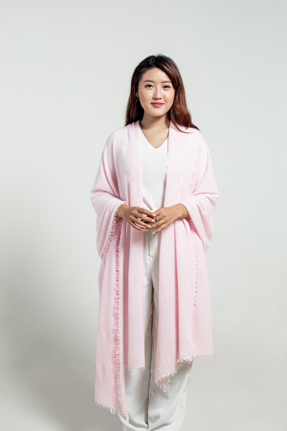 Light Pink Felted Cashmere Wrap