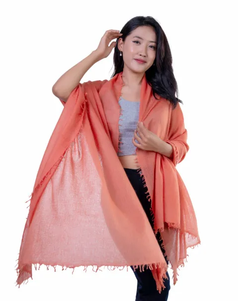 Lightweight cashmere scarf in terracota