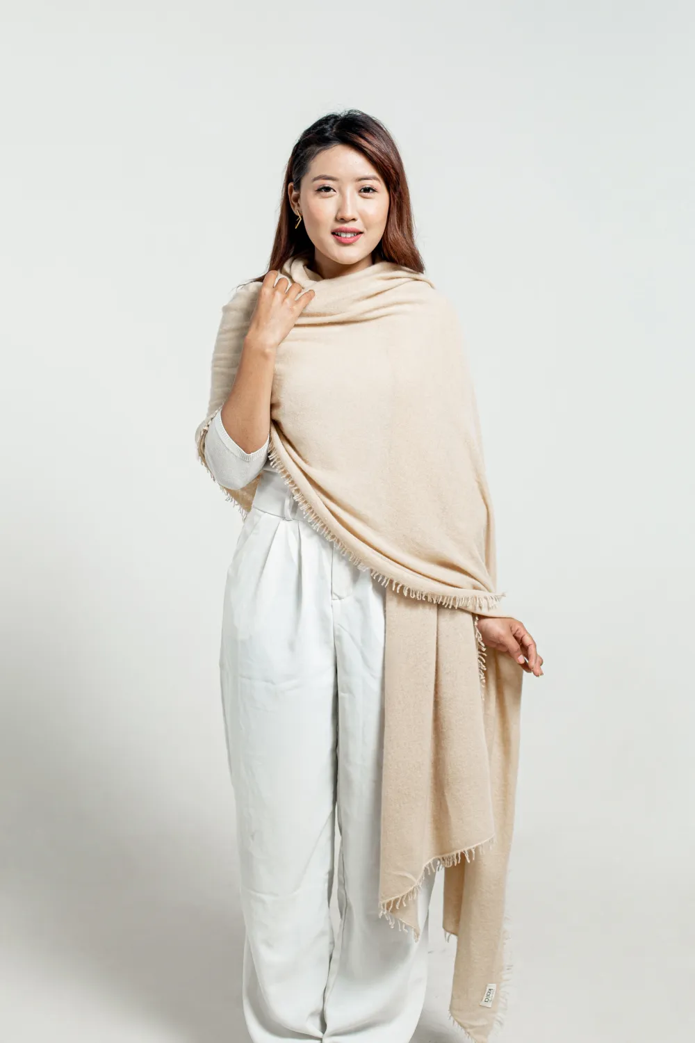 beige cashmere wrap