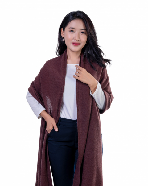 Best Deep Plum knitted cashmere scarf