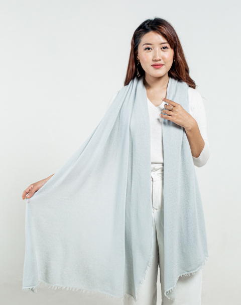 Gray Felted Cashmere Stole