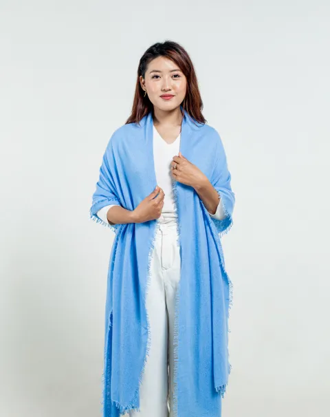 Best sky blue cashmere scarf with a soft, durable felted finish - perfect for all occasions.