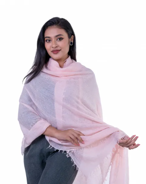 Dusty Rose featherlight felted cashmere wrap.