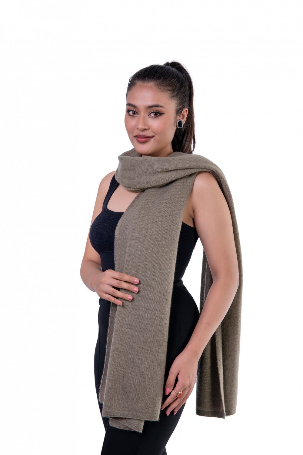 taupe cashmere scarf women