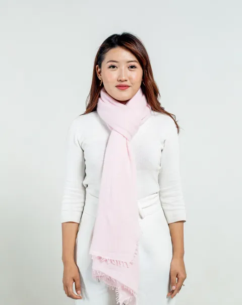 Light pink felted cashmere scarf