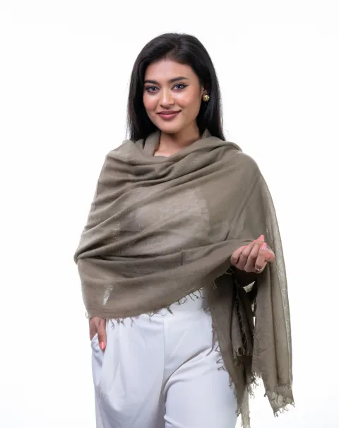 Taupe Cashmere Wrap as Light as Feather. 